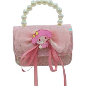 My Melody Pink Crossbody Handbag with Pearl Handle